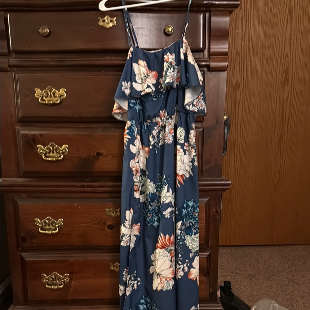 Floral Blue Maxi Dress